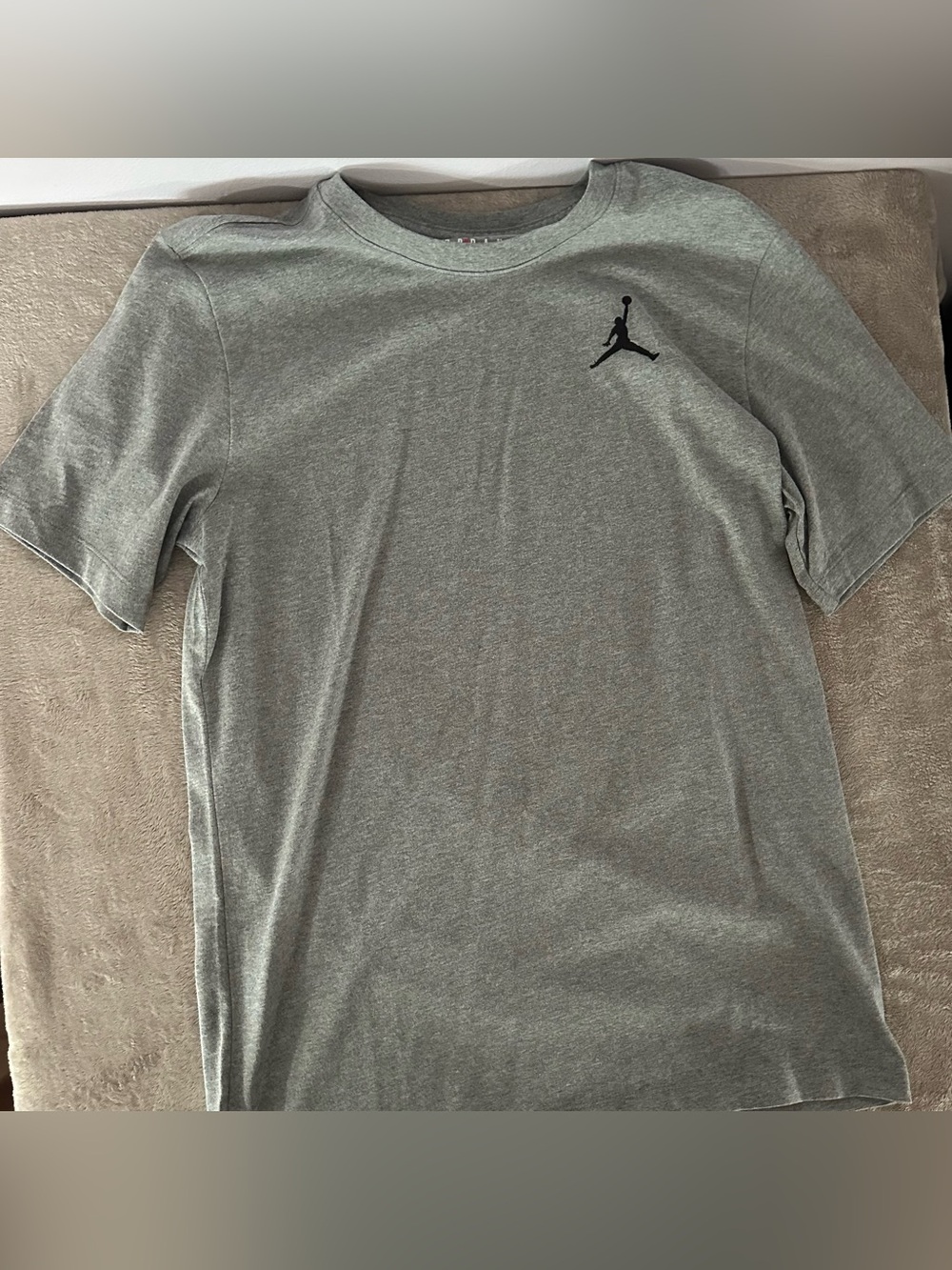 Jordan Men's Short-Sleeve Crewneck T-Shirt in Gray with Black Jumpman